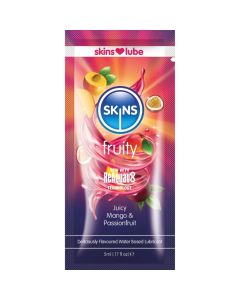 SKINS - LUBRIFIANT FRUITÉ À BASE D'EAU MANGUE ET FRUIT DE LA PASSION DOSE UNIQUE 5 ML