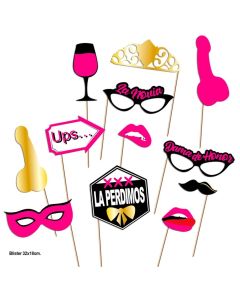 DIABLO PICANTE - PHOTOCALL PARTY SET MODÈLE 2 - 12 UNITÉS