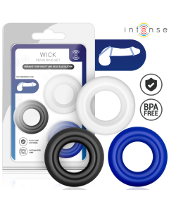 INTENSE - ENSEMBLE DE 3 ANNEAUX PÉNIS DE COULEURS VARIÉES