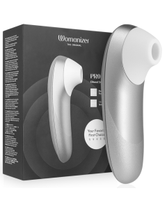 WOMANIZER - STIMULATEUR CLITORIAL VIBRANT PRO GRIS ARGENTÉ