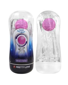 PRETTY LOVE  - COUPE DE MASTURBATION TEXTURÉE À 360° TRANSPARENTE