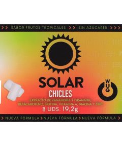 WUG SOLAR - Chewing-gum fonctionnel aux vitamines et au zinc, saveur fruits tropicaux, plaquette thermoformée de 8 unités
