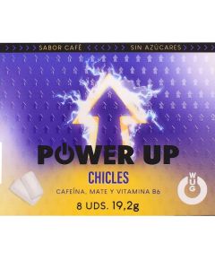 WUG POWER UP – Chewing-gum fonctionnel à la caféine et au café, blister de 8 pièces