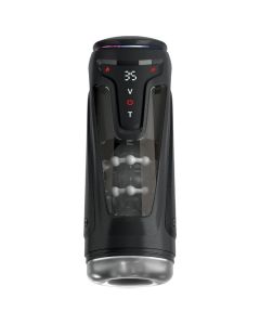 PDX ELITE - MOTO-BATOR PRO MASTURBATEUR À POUSSE AUTOMATIQUE VIBRANT ET CHAUFFANT 26,5 CM