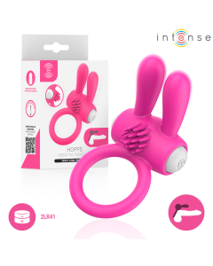 INTENSE - ANNEAU PÉNIS VIBRANT HOPPS AVEC STIMULATION CLITORIALE ROSE