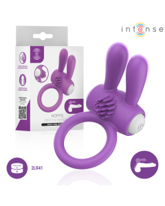 INTENSE - ANNEAU PÉNIS VIBRANT HOPPS AVEC STIMULATION CLITORIALE VIOLETTE