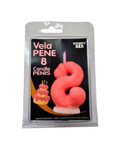 DIABLO PICANTE - BOUGIE PÉNIS EN FORME DE CHIFFRE 8 ROSE