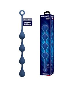 MR PLAY - PERLES ANALES EN SILICONE BLEU, TAILLE L (42,6 CM)