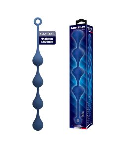 MR PLAY - PERLES ANALES EN SILICONE BLEU, TAILLE XL (52,5 CM)