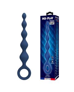 MR PLAY - PERLES ANALES EN SILICONE BLEU ET PLUG ANAL 20,4 CM
