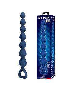 MR PLAY - PERLES ANALES EN SILICONE BLEU ET PLUG ANAL 26,7 CM