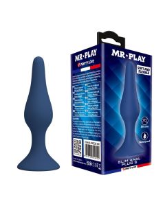 MR PLAY - PLUG ANAL FIN EN SILICONE BLEU TAILLE S