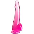 Clear Gode Testicules 19 Cm Rose