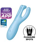 SATISFYER - APPLICATION VIBRATEUR THREESOME 4 BLEU