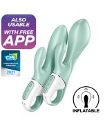 SATISFYER - AIR PUMP BUNNY 5+ APPLICATION GONFLABLE LAPIN VIBRATEUR VERT