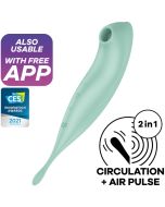 SATISFYER - APPLICATION DE STIMULATEUR ET VIBRATEUR TWIRLING PRO+ VERT