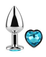 SECRETPLAY - PLUG ANAL EN MÉTAL COEUR BLEU PETITE TAILLE 7 CM