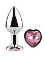 SECRETPLAY - PLUG ANAL EN MÉTAL COEUR FUCHSIA PETITE TAILLE 7 CM
