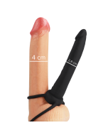 MYTHOLOGY - GODE ANAL COBI ONYX AVEC ANNEAU DE BITE ET TESTICULE 13 CM EN SILICONE
