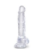 KING COCK - CLEAR PÉNIS RÉALISTE AVEC BOULES 16.5 CM TRANSPARENT