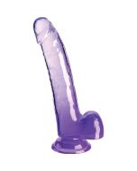 KING COCK - CLEAR GODE AVEC TESTICULES 20.3 CM VIOLET