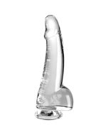 KING COCK - CLEAR GODE AVEC TESTICULES 15.2 CM TRANSPARENT