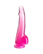 KING COCK - CLEAR GODE  TESTICULES 19 CM ROSE