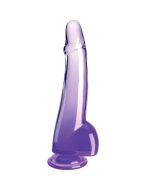 KING COCK - CLEAR GODE  TESTICULES 19 CM VIOLET