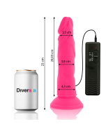 DIVERSIA - DILDO SOUPLE AVEC VIBRATION ROSE 23 CM -O- 4.3 CM