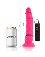 DIVERSIA - DILDO VIBRANT FLEXIBLE ROSE 21 CM -O- 4.9 CM