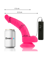 DIVERSIA - DILDO VIBRANT FLEXIBLE ROSE 21.5 CM -O- 4.5 CM