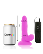 DIVERSIA - DILDO VIBRANT FLEXIBLE VIOLET 17 CM -O- 3.3 CM