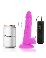 DIVERSIA - DILDO VIBRANT FLEXIBLE VIOLET 18 CM -O- 4 CM