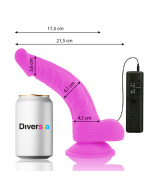 DIVERSIA - DILDO VIBRANT FLEXIBLE VIOLET 21.5 CM -O- 4.5 CM