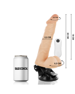 BASECOCK - VIBRATEUR ARTICULABLE TÉLÉCOMMANDE NATUREL 20 CM -O- 4.5 CM