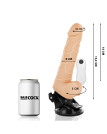 BASECOCK - VIBRATEUR RÉALISTE TÉLÉCOMMANDE NATUREL AVEC TESTICULES19.5 CM -O- 4 CM