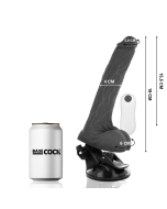 BASECOCK - VIBRATEUR RÉALISTE TÉLÉCOMMANDE NOIR 19 CM -O- 4 CM