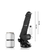 BASECOCK - VIBRATEUR RÉALISTE TÉLÉCOMMANDE NOIR AVEC TESTICULES 19.5 CM -O- 4 CM