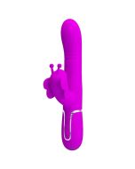 PRETTY LOVE - VIBRATEUR MULTIFONCTION LAPIN 4 EN 1 PAPILLON FUCHSIA