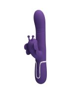 PRETTY LOVE - VIBRATEUR MULTIFONCTION LAPIN 4 EN 1 PAPILLON VIOLET