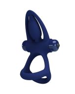 PRETTY LOVE - MAT DOUBLE ANNEAU AVEC VIBRATION & STIMULATEUR BLEU