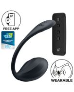 SATISFYER - RIBBED PETAL TÉLÉCOMMANDE DE STIMULATEUR DE POINT G NOIR APPLICATION GRATUITE