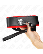 KINK - COLLIER AVEC CEINTURE 116 CM AVEC BRACELET EN CUIR ROUGE AJUSTABLE 40-48 CM X 6 CM