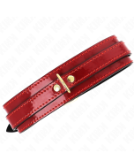 KINK - COLLIER AJUSTABLE ROUGE VIN AVEC DÉTAILS DORÉS 29-42,5 CM X 4 CM