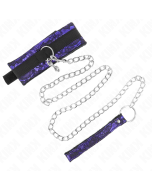 KINK - COLLIER COURT EN DENTELLE DE VELOURS AVEC CEINTURE 105 CM AVEC GARNITURE EN NYLON 44 X 5,5 CM