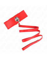 KINK - COLLIER AVEC LAISSE 116 CM AVEC CLOUS ARGENTÉS MODÈLE 4 ROUGE AJUSTABLE 40-48 CM X 6 CM