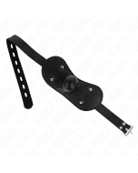 KINK - MASQUE BOUCLES BALL GAG AVEC SERRURE RÉGLABLE 42-60 CM