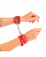 KINK - BRACELETS AVEC DOUBLE LIGNE DE CLOUS RÉGLABLES ROUGE