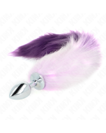KINK - PLUG ANAL TAILLE S 7 X 3 CM AVEC QUEUE SYNTHÉTIQUE 40 CM VIOLET