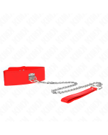 KINK - COLLIER AVEC CEINTURE 65 CM AVEC LARGE BRACELET ROUGE AJUSTABLE 33,5-41 CM X 5 CM